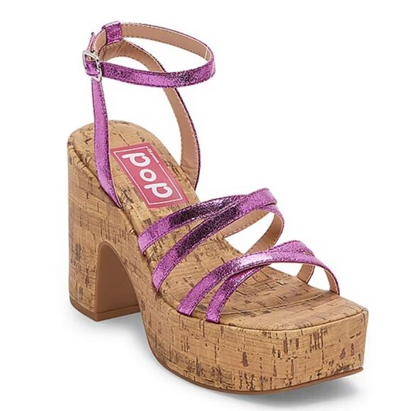 Pop Womens Admission Heeled Sandals Pink Fuschia Size 9.5M - Picture 1 of 13